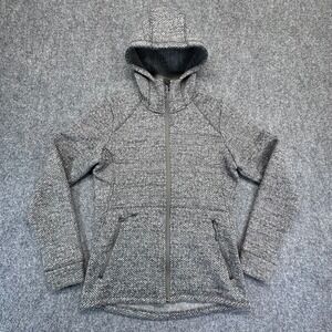 Mammut Fleece Jacket Women S Grey Chamuera Hooded Knit Full Zip Outdoor Midlayer